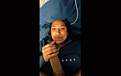 She does not even realize that they record her with the cell phone sucking